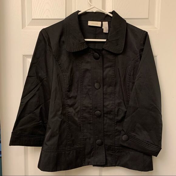 Chico’s black shiny blazer - Picture 1 of 7